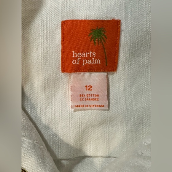 HEARTS OF PALM Womens White Button Up Floral Mimosa Time Jacket Cropped Size 12 - Picture 6 of 10